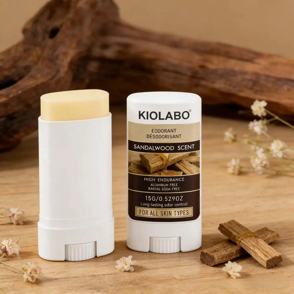 Tidesmit Sandalwood Scent solid deodorant stick for long-lasting underarm sweat protection and odor removal.