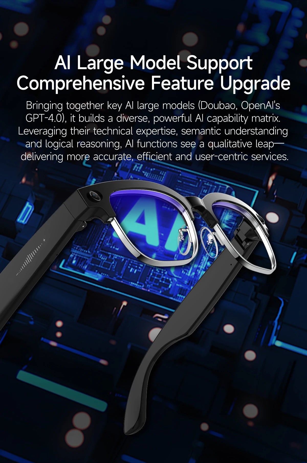 AI Smart Glasses with 4K Camera, Bluetooth, and Spatial Audio - Tidesmit Tidesmit