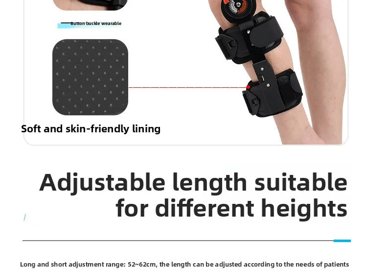 Adjustable Knee Brace Hinged Support Carbon Fiber Stay for Leg Fracture Meniscus Rehabilitation Post Surgery Recovery Breathable