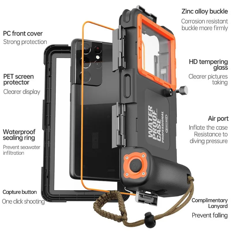 Waterproof Snorkeling Phone Case for iPhone - 15m Depth Protection Tidesmit