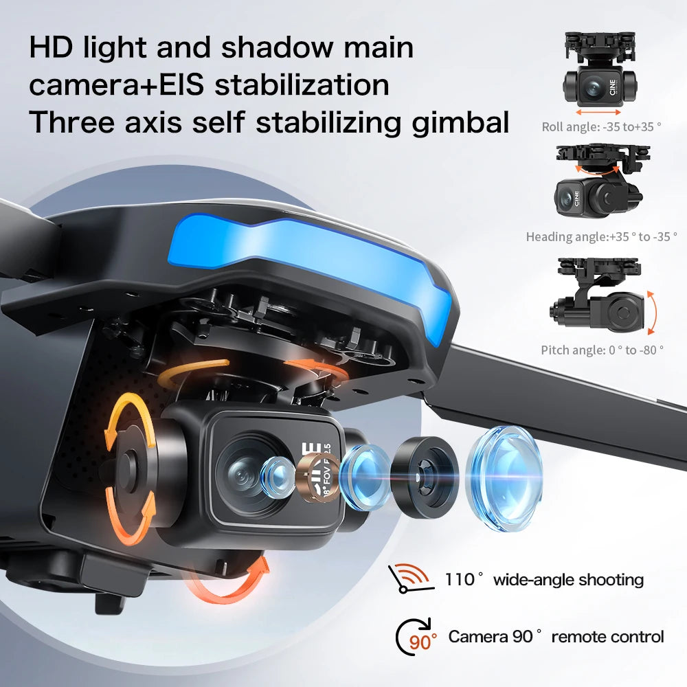 4K Camera Drone With 3-Axis Gimbal GPS - Foldable Aerial Quadcopter Tidesmit