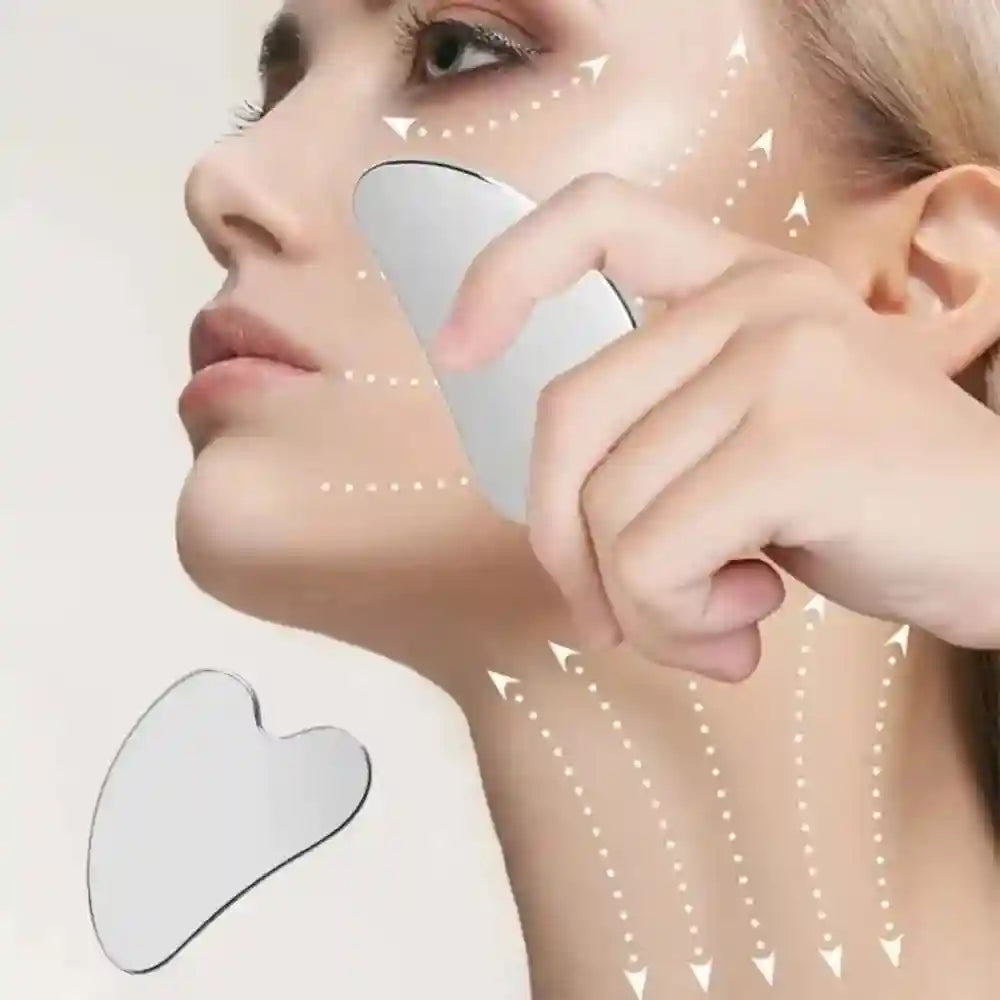 Stainless Steel Gua Sha Face Massager - Ergonomic Heart Shape Tool Eye Massage Instrument Tidesmit