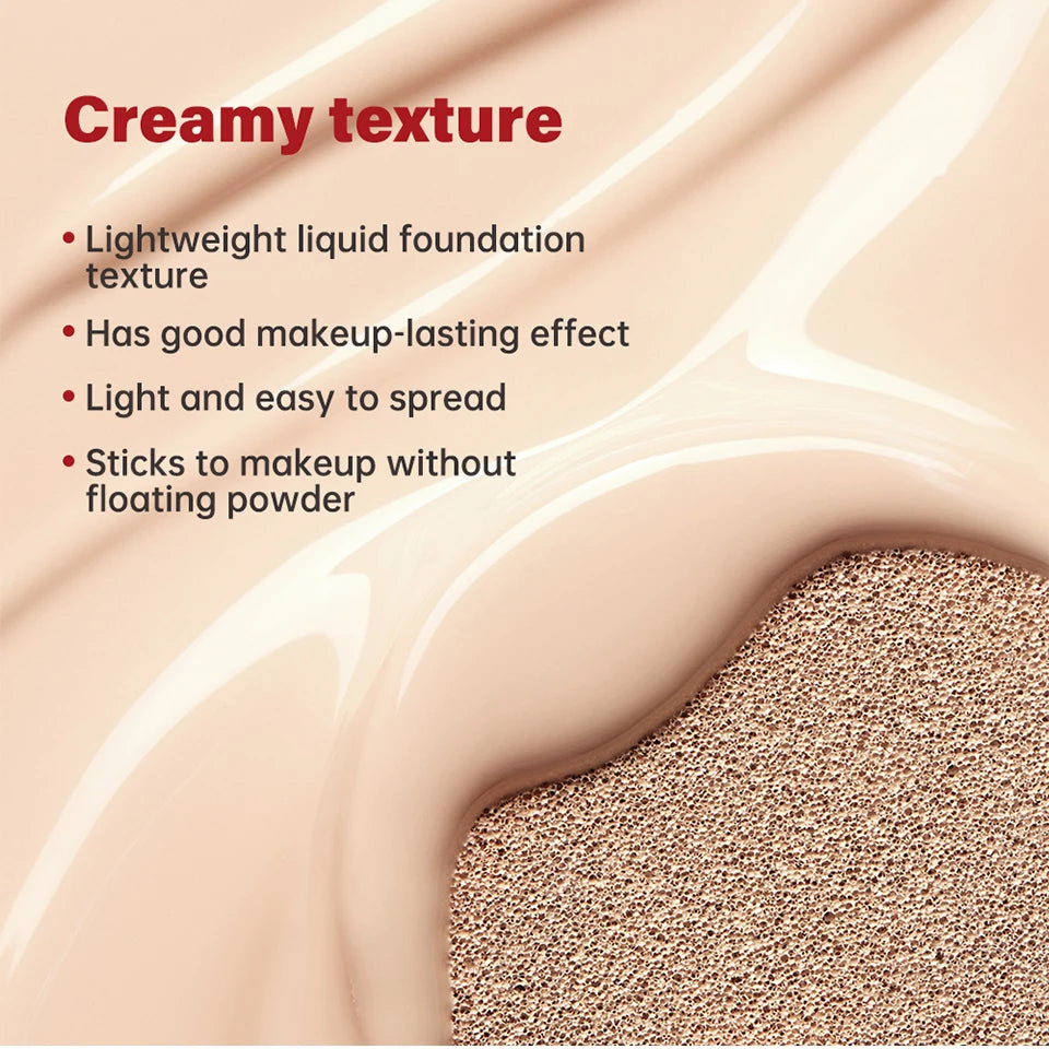 Tidesmit Lakerain waterproof cushion foundation providing full coverage and semi-matte finish for natural face makeup