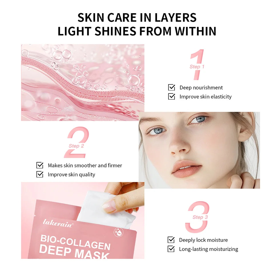 Bio-Collagen Deep Face Mask Shrink Pores Deep Hydrating Overnight Mask Moisturizing Refreshing Brightening Face Skin Care