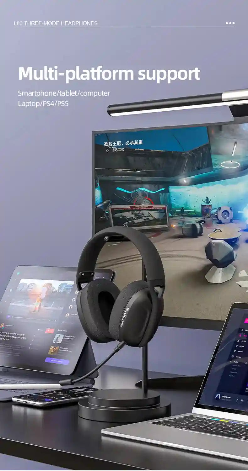 Wireless Gaming Headset 185g – Lightweight Over-Ear Audio Tidesmit