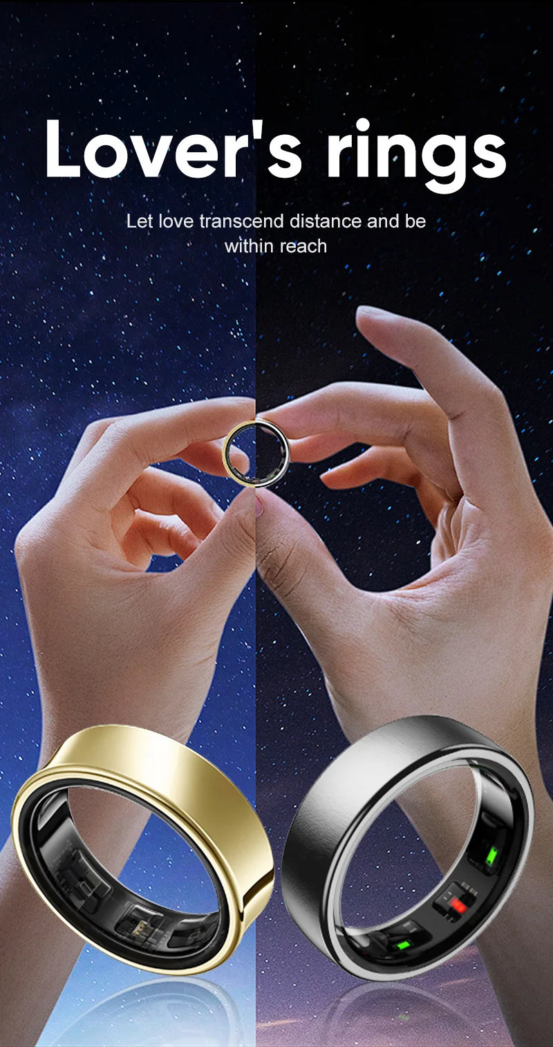 Women Men Fashion Smart Ring Fitness Tracker Health Sleep Monitor Blood Pressure Heart Rate Oxygen Monitor for Running, hiking