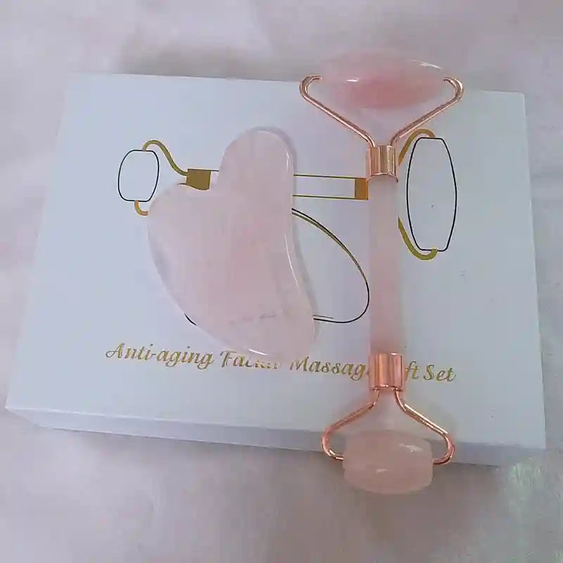 Gua Sha Facial Massage Tool Set | Premium Pink Quartz | Tidesmit Eye Massage Instrument Tidesmit