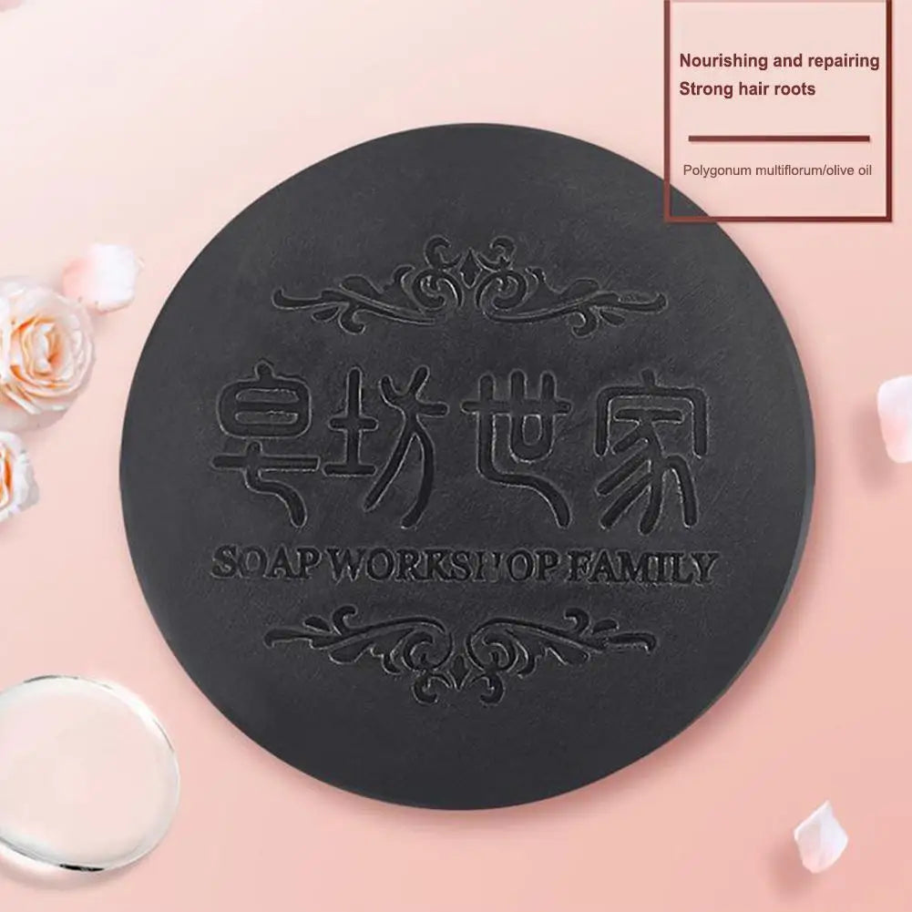 Polygonum Hair Darkening Shampoo Soap Repair Gray White Hair Color To Black Shampoo Soap Hair Nourishing Handmade Shampoo Soap