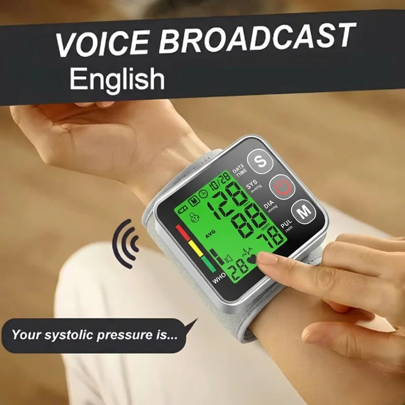 Portable LCD Wrist Blood Pressure Monitor Medical Digital Automatic Sphygmomanometer Heart Rate Pulse Mete Tonometer Health Care