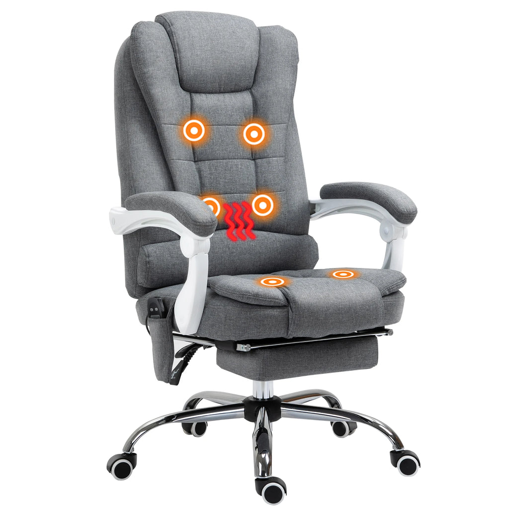 Massage Office Chair with 6 Vibration Points & Heat Therapy - Grey Massage Chairs spain Tidesmit