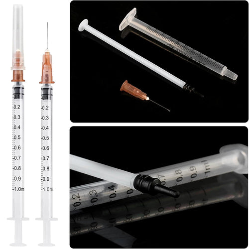 100pcs 1ml plastic syringes for accurate pet feeding, laboratory use, and aquarium water transfers with precision tips.