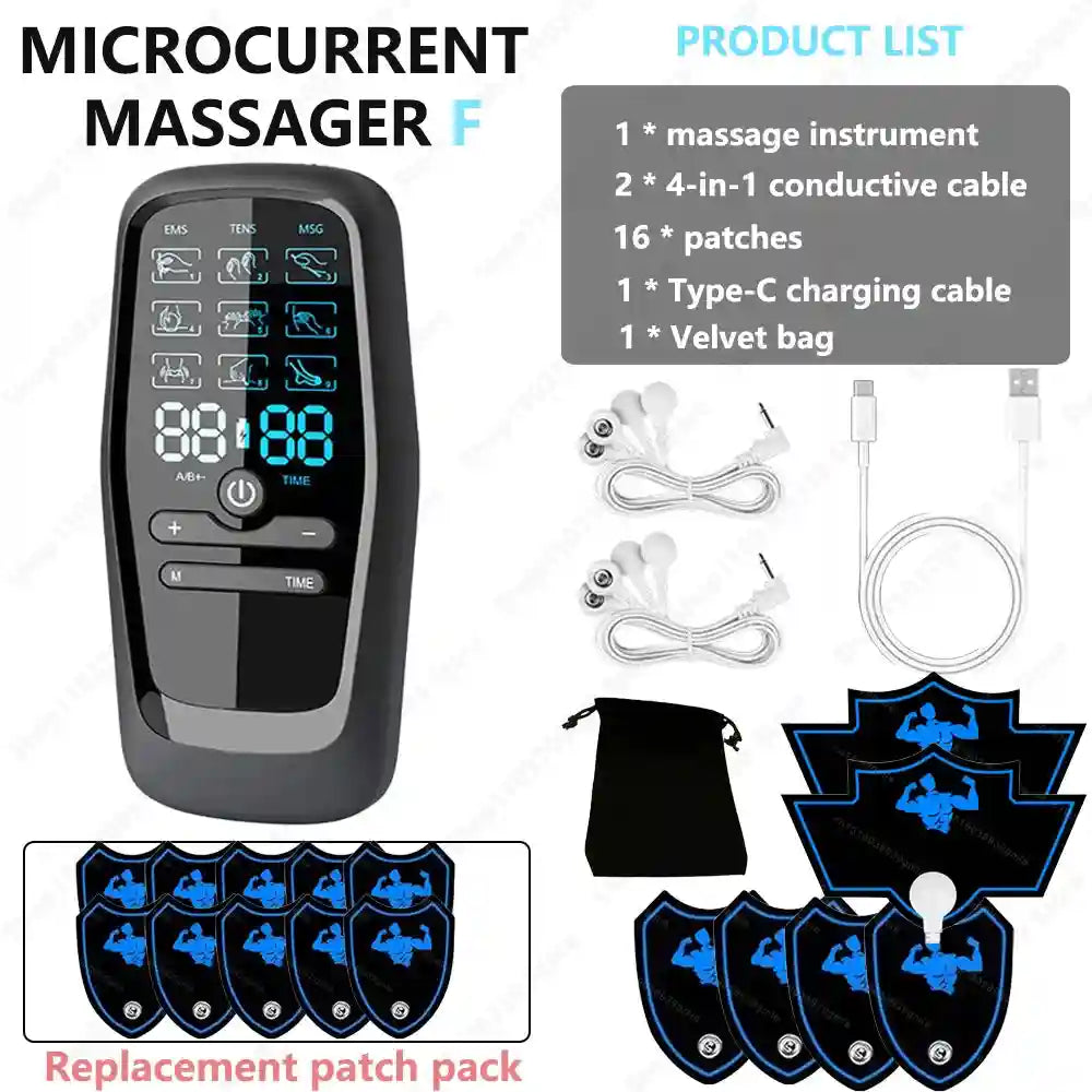 Electric EMS Muscle Stimulator: Portable Deep Tissue Recovery Device Massage Roller Set-D Tidesmit