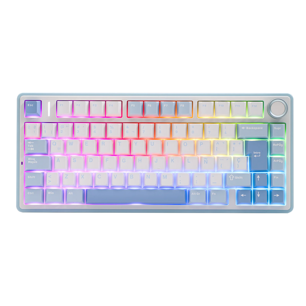 EPOMAKER AULA F75 ISO-ES 75% Spanish QWERTY Hot-Swap Gasket-Mounted Wired/Bluetooth/2.4GHz Wireless Mechanical Gaming Keyboard RGB Backlight
