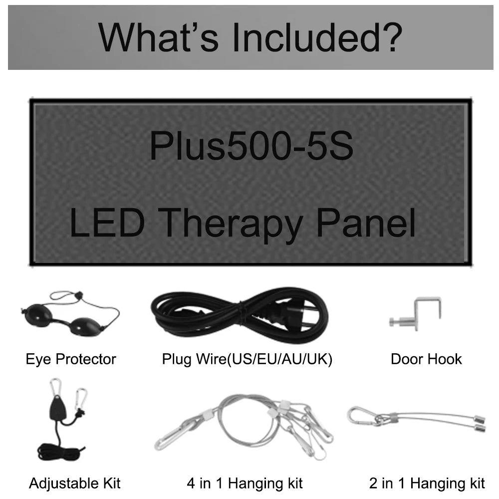 Plus500 Red Light Therapy Panel 630nm 660nm 810nm 830nm 850nm Infrared LED Therapy Light Device, Red Light Beauty Device
