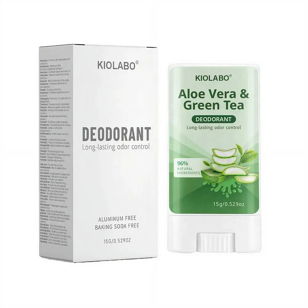 Tidesmit Aloe Vera & Green Tea deodorant stick for sweat odor reduction and fresh travel-friendly hygiene.