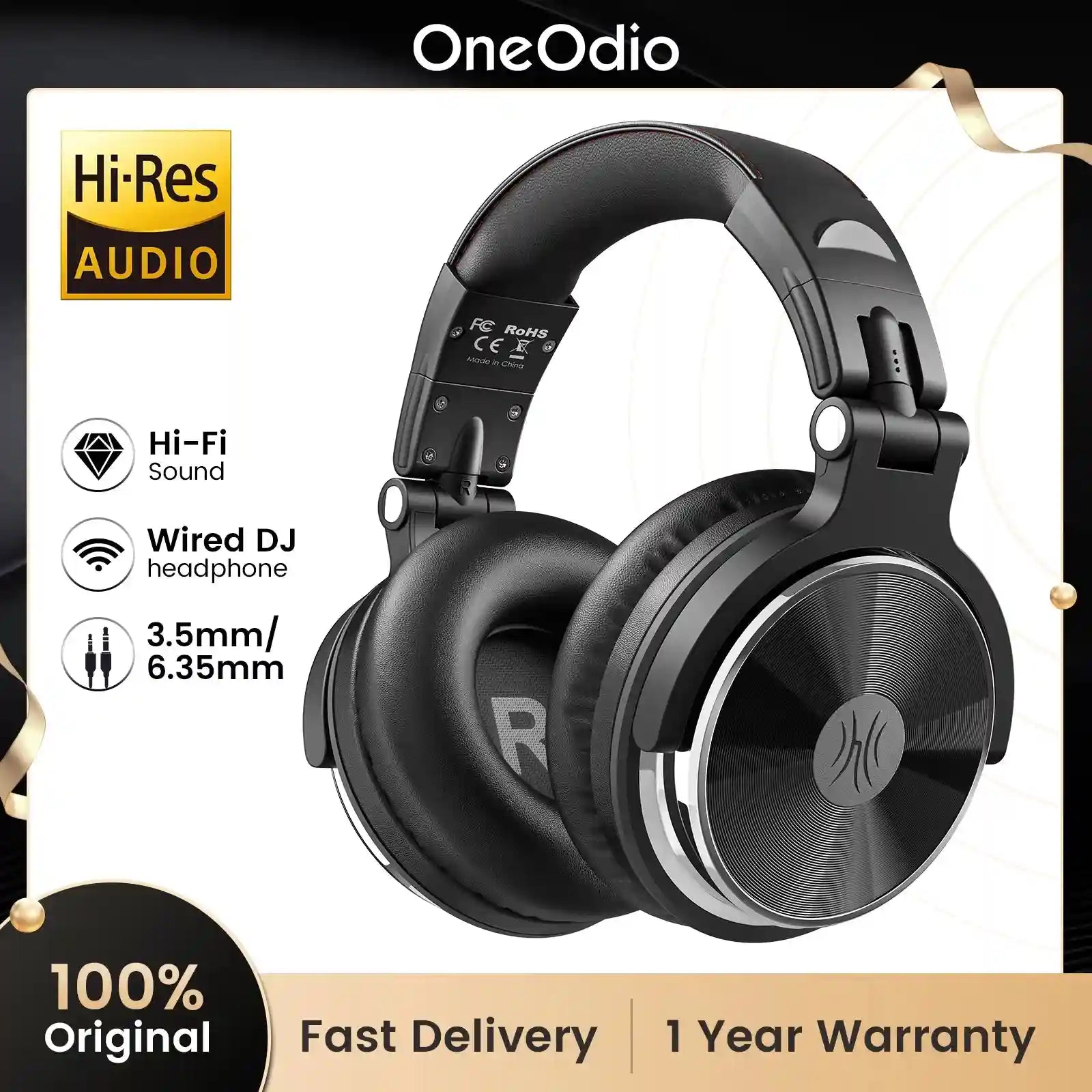 Over-Ear Wired Studio Monitor Headphones with Mic - Tidesmit Tidesmit