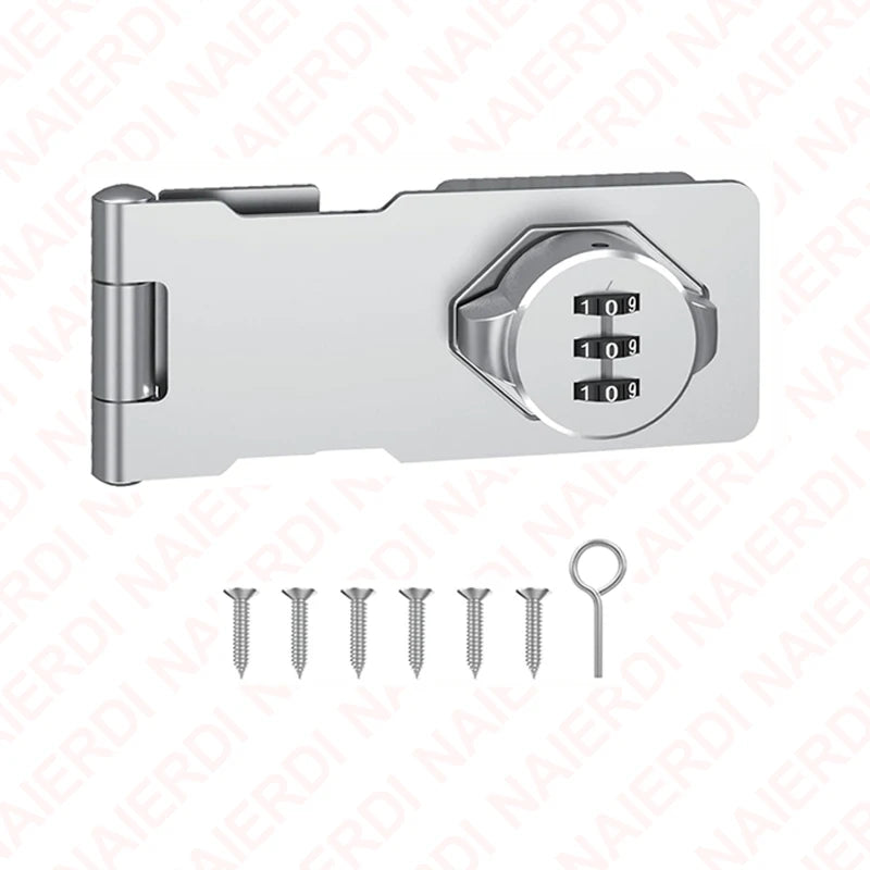 NAIERDI Household Cabinet Password Hasp Locks Zinc Alloy Security Combination Coded Drawer Door Lock for Refrigerator,Shed