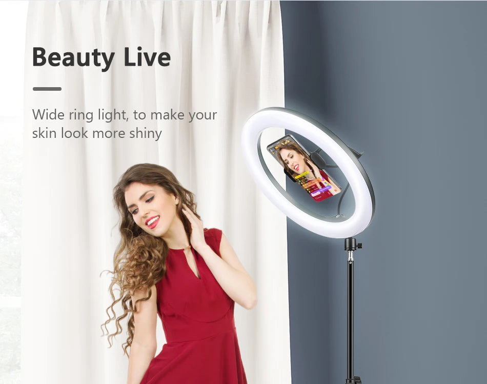 10 Inch LED Ring Light with Adjustable Tripod for Content Creation Tidesmit
