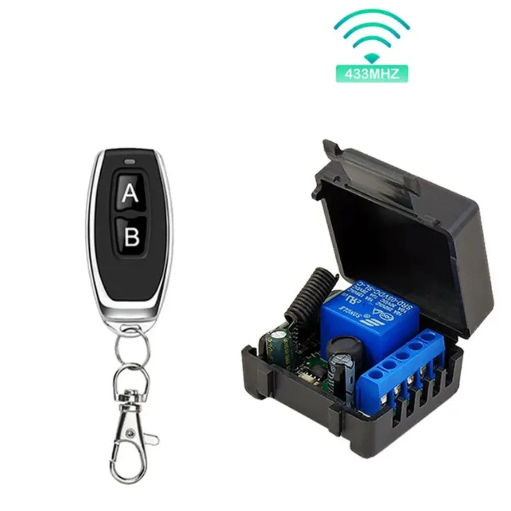 433Mhz Wireless Remote Switch Relay Kit - 12V Reliable Home Automation 1receiver 1remote Tidesmit