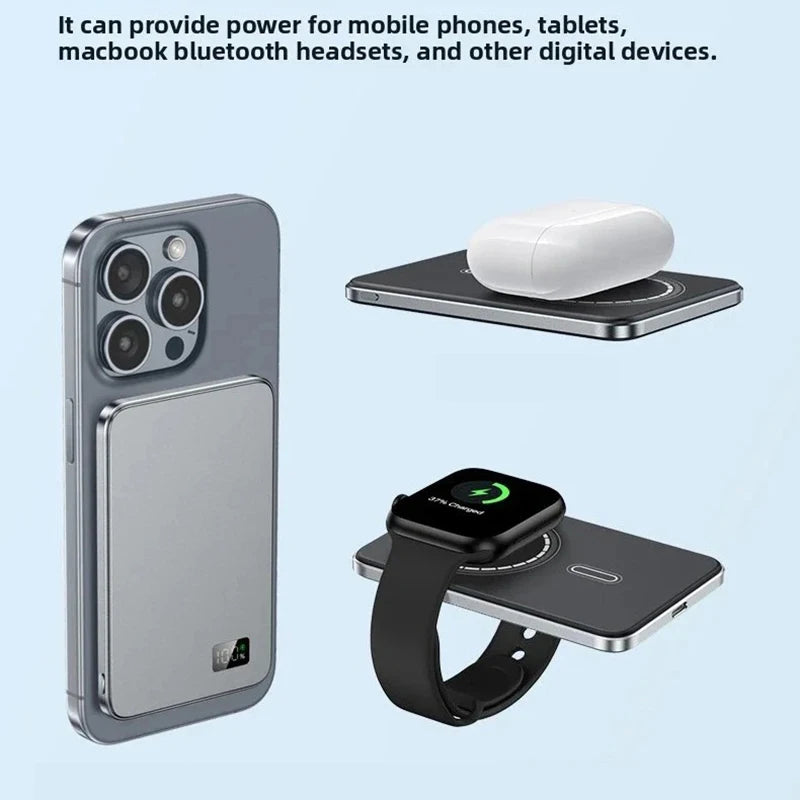 Magnetic Power Bank 10000mAh Qi2 Wireless Portable Charger - Tidesmit Tidesmit