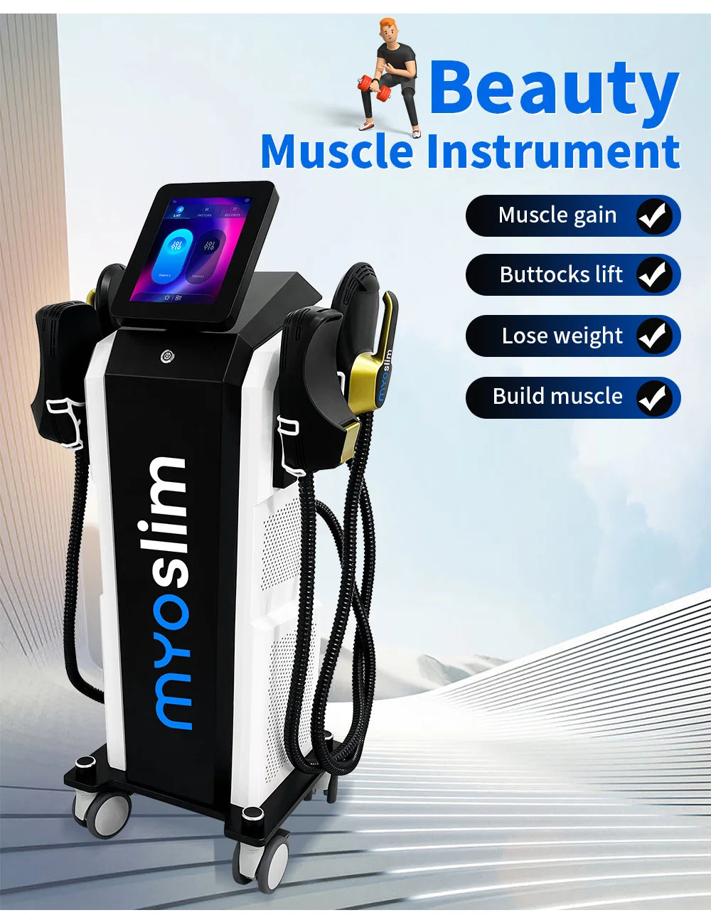 EMS Muscle Sculpting Machine | 6500W RF Body Toner by Tidesmit Body Shaping Massage Equipment Tidesmit