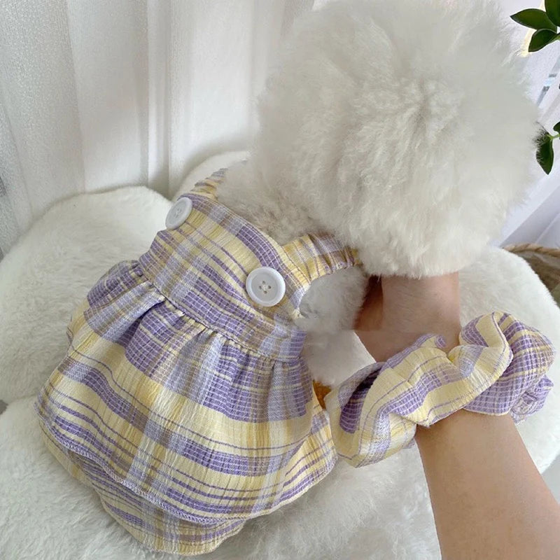 Candy Color Puppy Dog Layered Skirt Dresses Spring Summer Pet Clothes for Small Dogs Poodle Yorkshire mascotas Princess Dresses