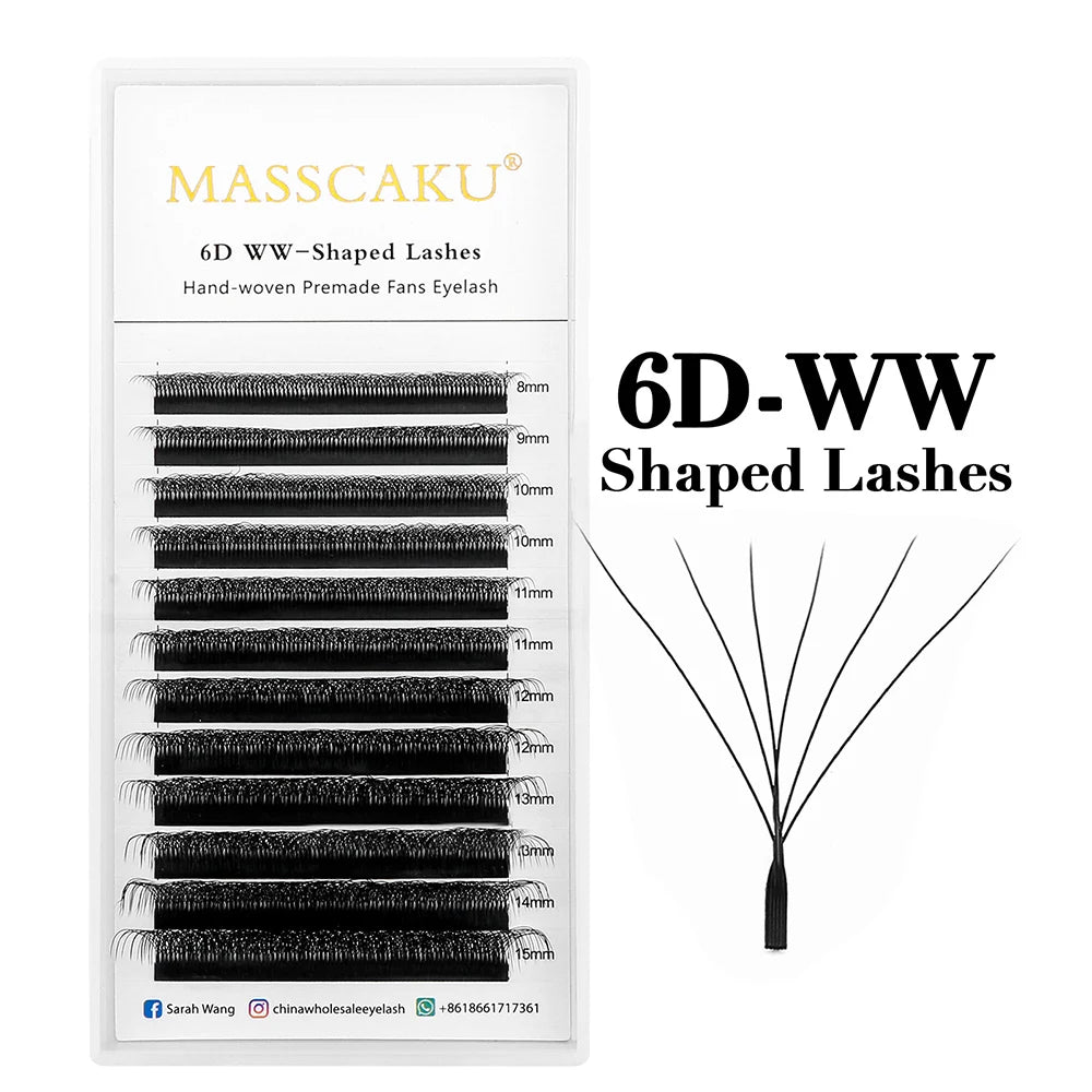 Premade Volume Fans Eyelashes 3D W Shape 0.07mm C Curl - Tidesmit False Eyelashes 6D WW Shape Tidesmit