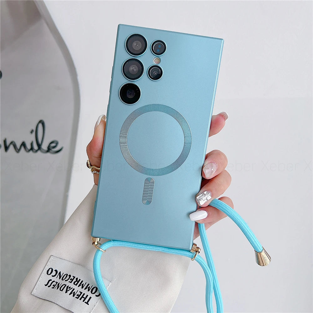 Samsung S25 Ultra Magnetic Case with Detachable Crossbody Lanyard Strap Tidesmit
