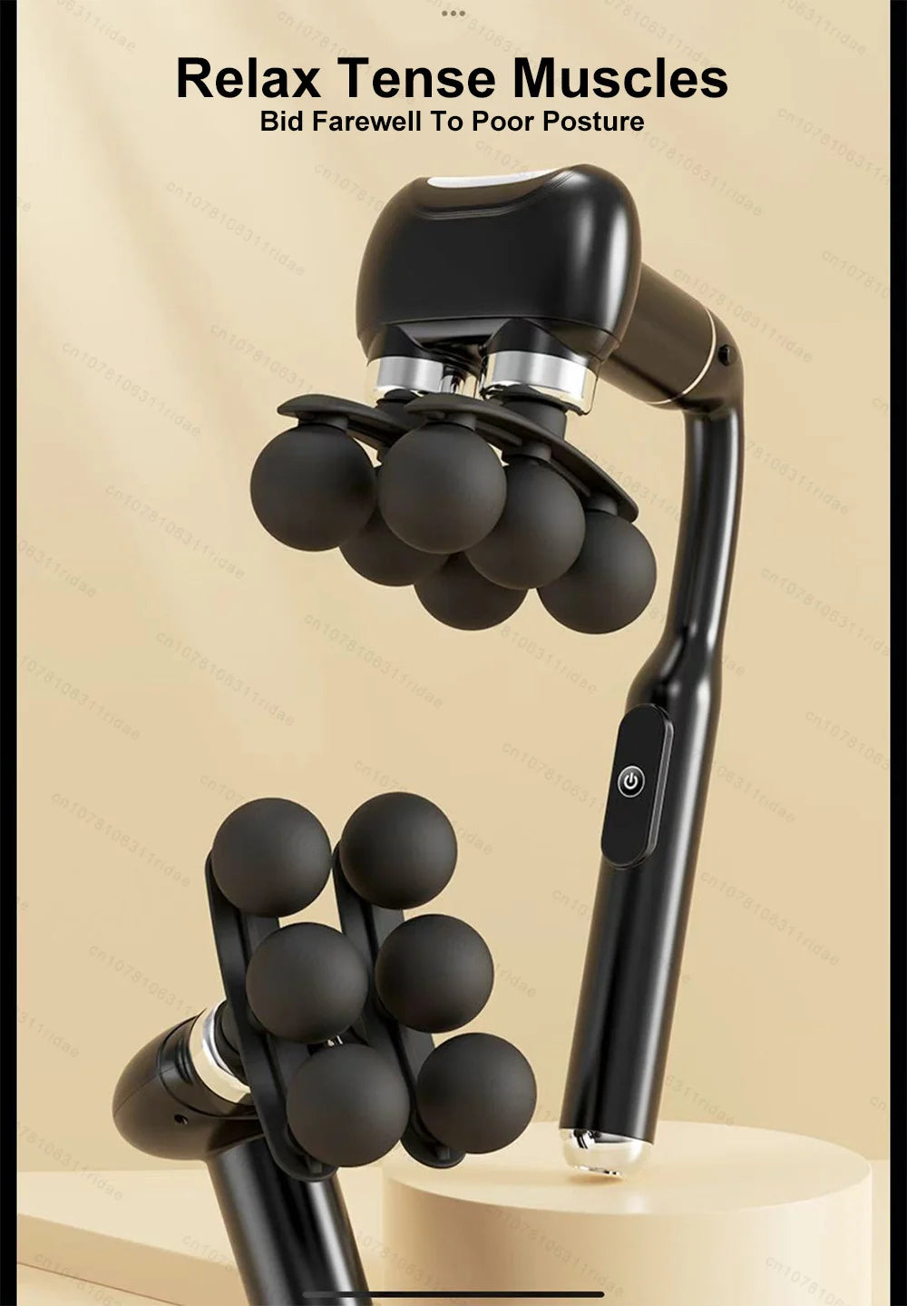Deep Tissue Massage Gun: Rechargeable Percussive Muscle Recovery Tool Fascia Gun Tidesmit