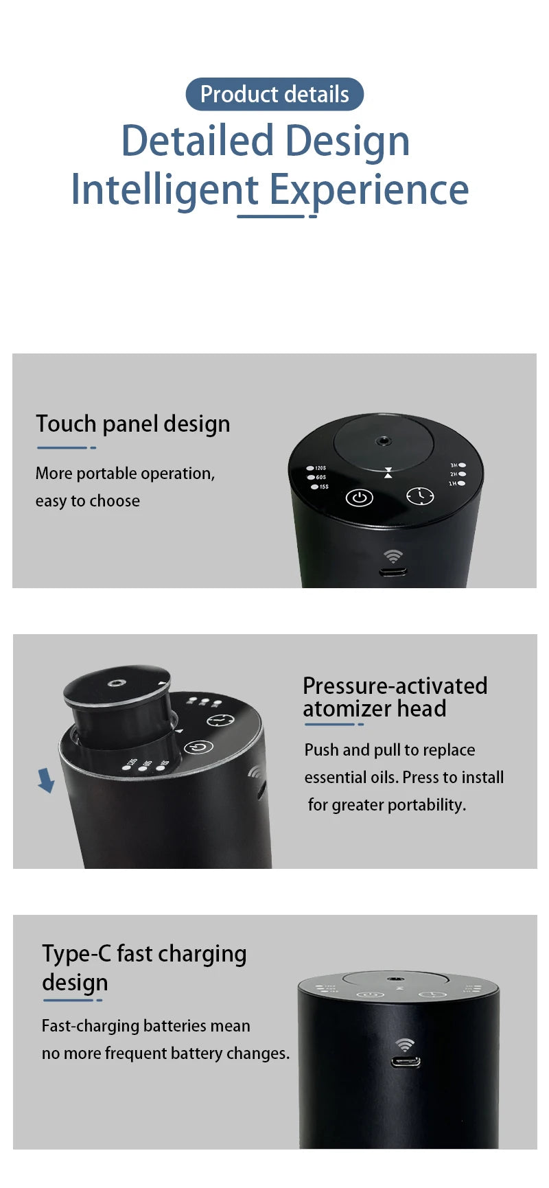 Portable Car Aroma Diffusers  APP Connected Fragrance Smell Distributor Suitable for Office Home Car Fragrance Diffusers