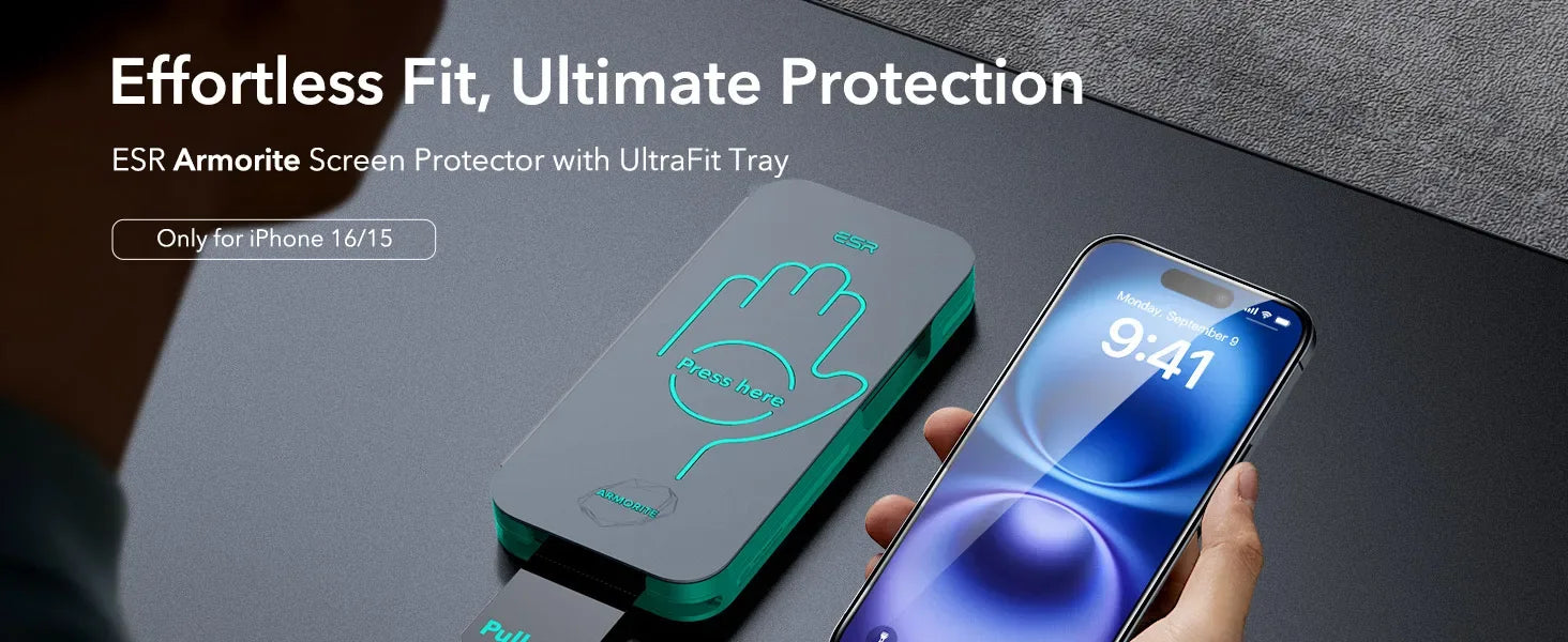 iPhone 16 Tempered Glass Screen Protector 3-Pack Anti-Scratch Film Tidesmit