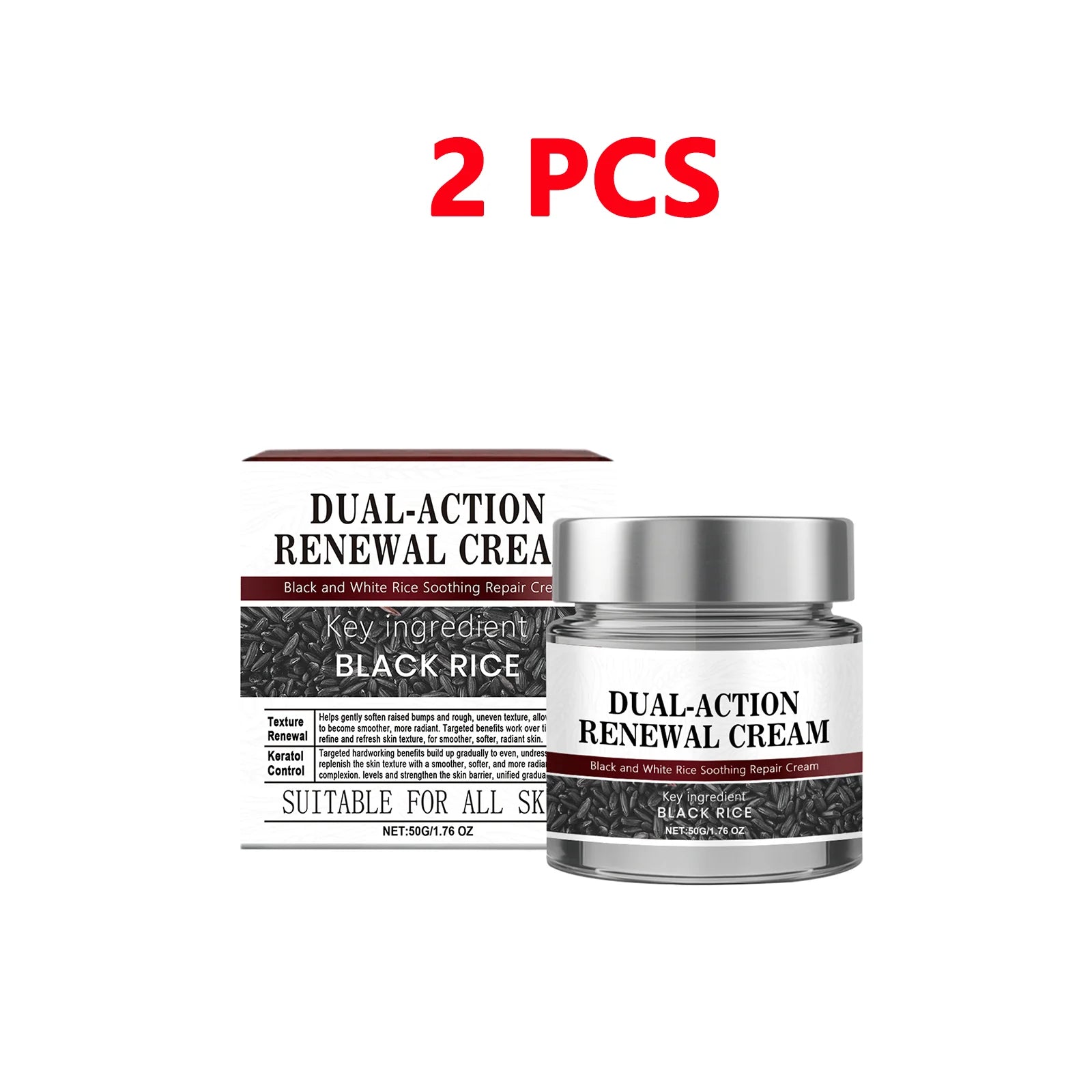 Black Rice Face & Body Scrub | Natural Exfoliator for Radiant Skin Scrubs Treatments 2pcs Tidesmit