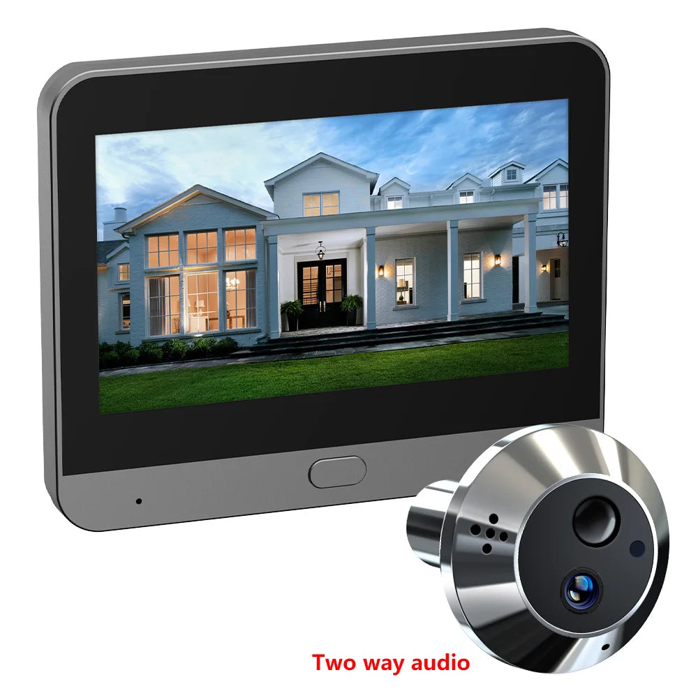 Battery Powered MINI Two Way Talk Tuya SmartLife APP 3MP Wide View 2.4G WiFi 940NM Infrared Digital Door Peephole Eye PIR Camera