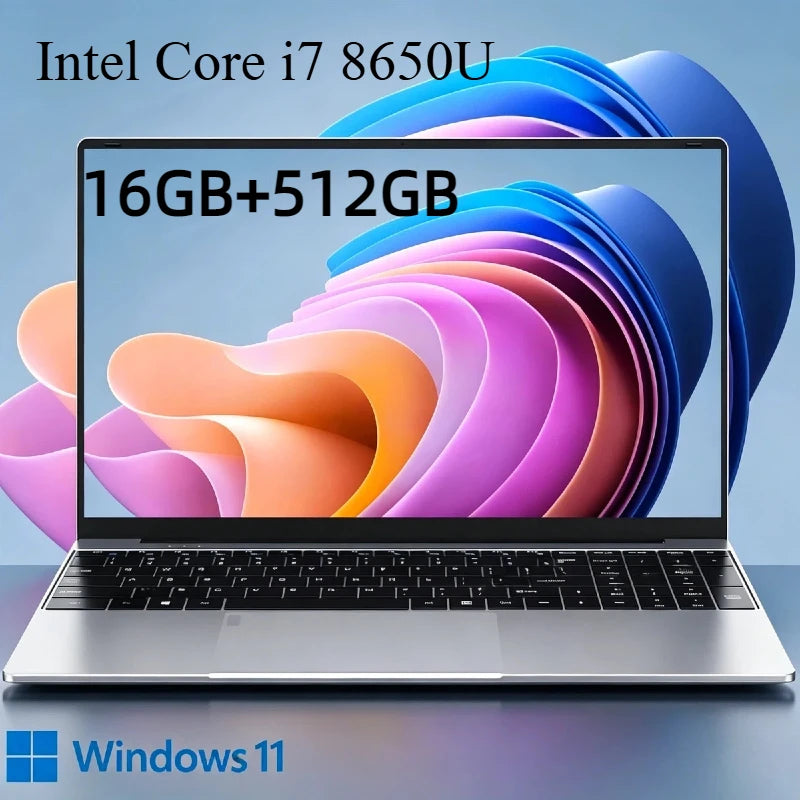 14.1 Inch Ultra Slim Laptop 32GB RAM 2TB SSD Windows 11 Intel Core i7 8650U Gaming PC Gamer Office Notebook 1920x1080 HD Pro