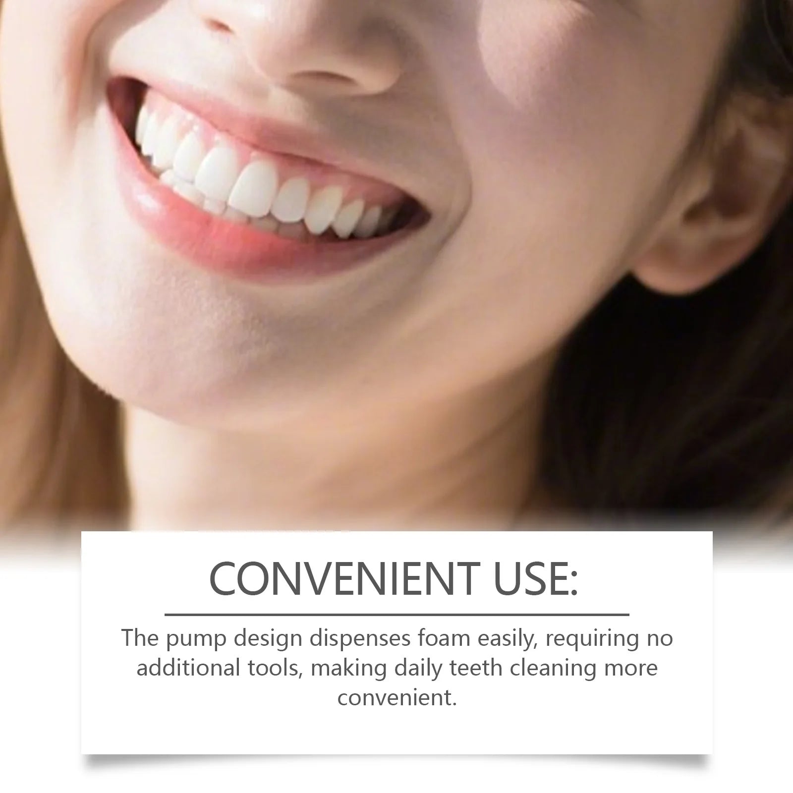 Tidesmit 5D White Foam Toothpaste Mousse for gentle teeth whitening, stain removal, and fresh breath care.