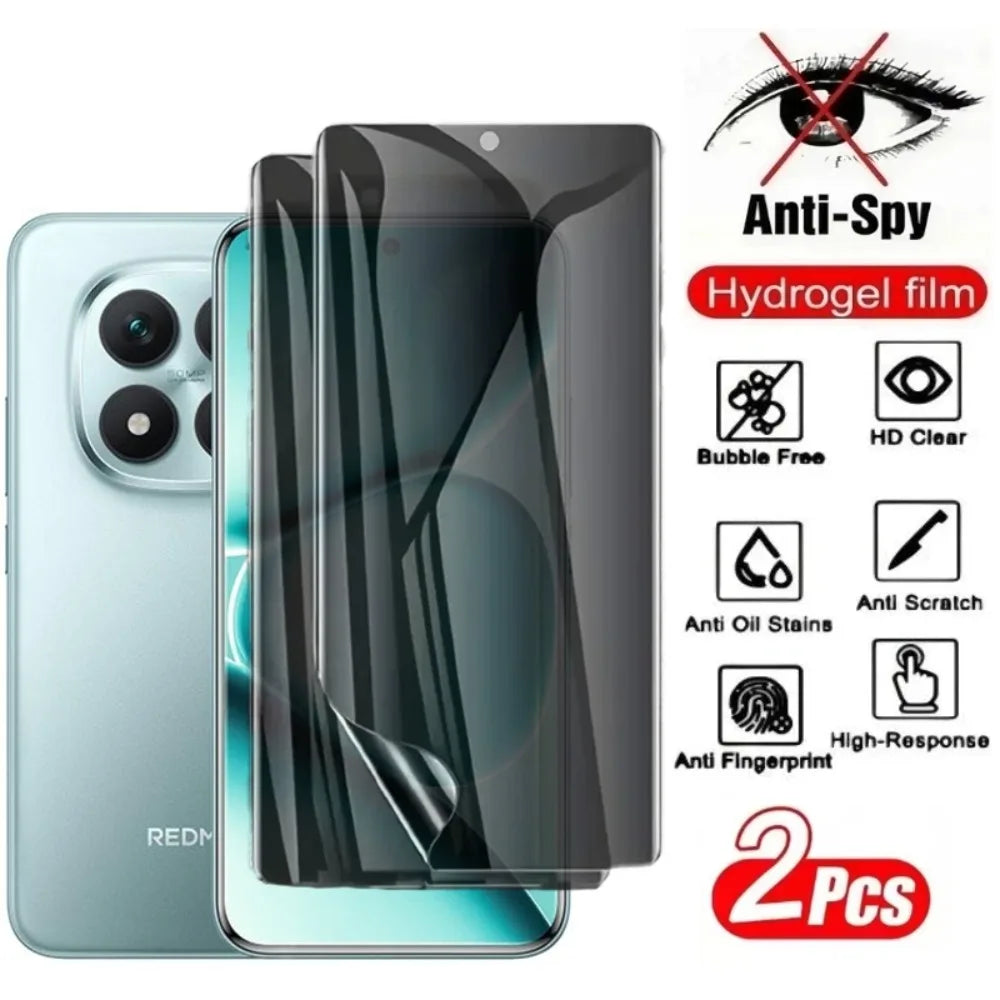 2Pcs Anti Spy Hydrogel Film for Redmi Note 15 14 13 Pro Plus 13 12 11 10 Pro 14S Screen Protector AE 2 pieces Anti Peeping Tidesmit