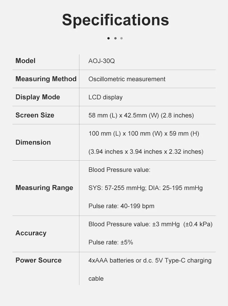 Upper Arm Blood Pressure Monitor Round Large Screen Fully Automatic High Precision Medical Grade Electronic BP Meter for Home