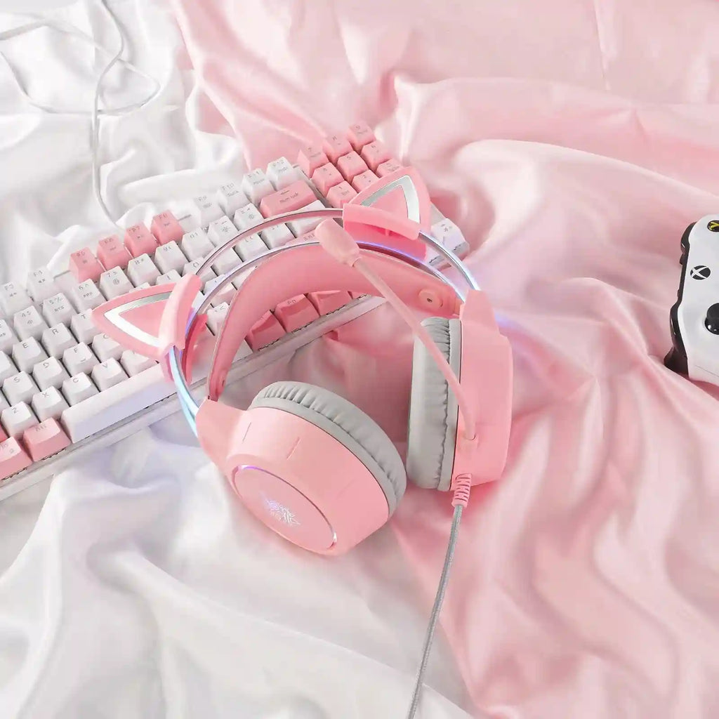 Gaming Headset with Mic - Wired RGB Over-Ear Headphones by Tidesmit Tidesmit
