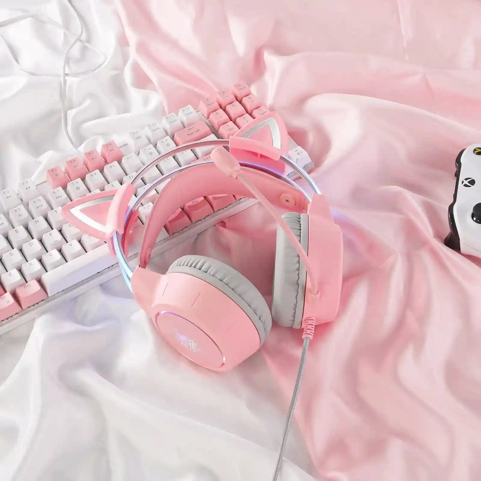 Gaming Headset with Mic - Wired RGB Over-Ear Headphones by Tidesmit Tidesmit