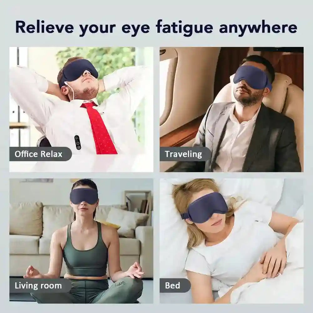 Heated Eye Massager Mask for Eye Strain Relief and Rechargeable Sleep Eye Massage Instrument Tidesmit