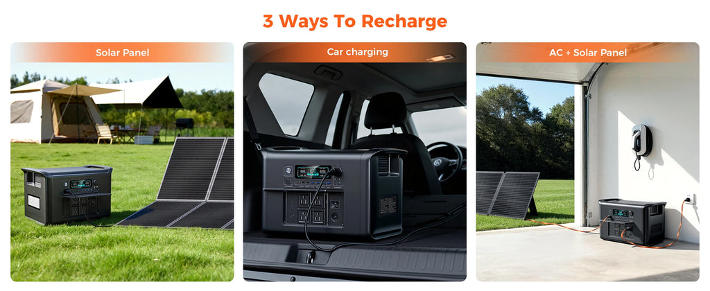 CTOLITY Outdoor Camping AP2000 2400W Fast Charging Portable Power Station SP100 100W Foldable Portable Solar Panel For Home