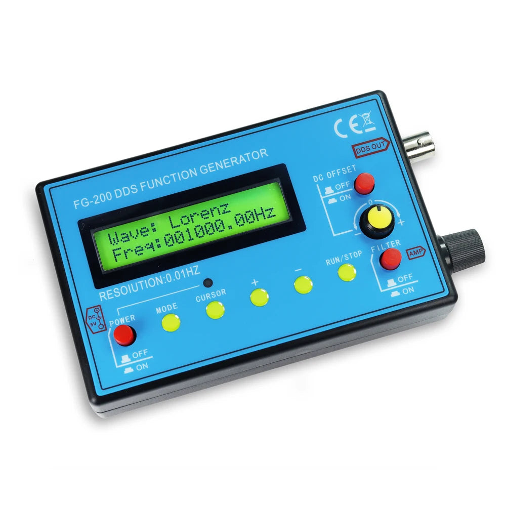 FG-100 DDS Function Signal Generator 1Hz-500kHz Sine Square Triangle Waveform Output USB 5V Powered Frequency Tester