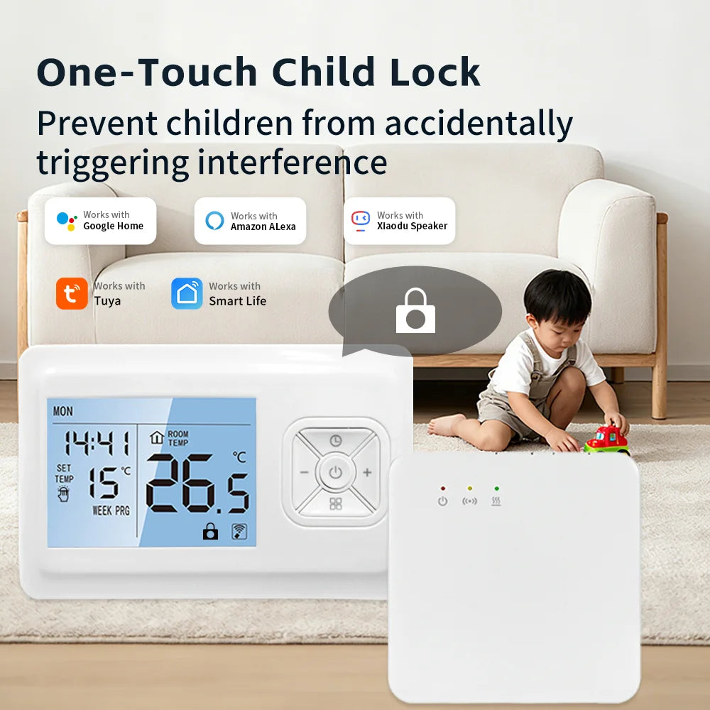 Smart Home Tuya Wifi Thermostat Gas Boiler Wireless Battery Operated Wifi Thermostat Temperature Controller Alexa Home Assistant