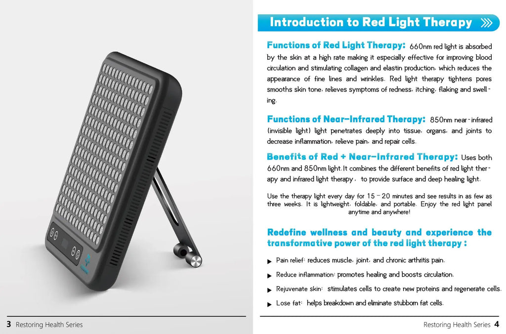 Astarexin Red Light Therapy Panel Device LED Facial Anti-inflammatory Skin Care Light 660nm850nm Lamp for Anti-Aging Pain Relief