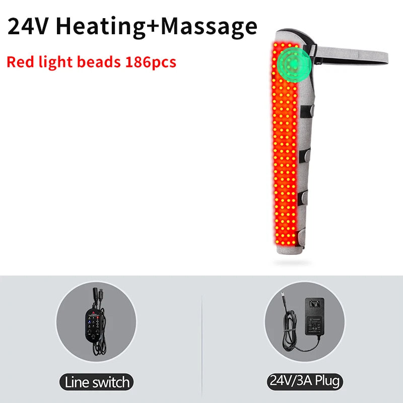 Red Light Heating Pad for Leg Pain - 24V Heated Support for Recovery Massage Cushion 24-Massage Tidesmit