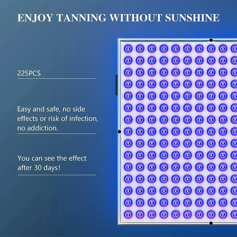 UV solarium tanning lamp with 225 purple 460nm light LEDs for professional home skin care and tanning device.