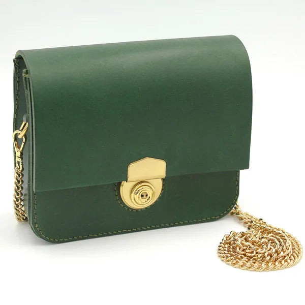 CHOU Shanghai High-end Women's Genuine Leather Handmade Single Strap Shoulder Bag with Metal Lock Custom Logo Portfolio