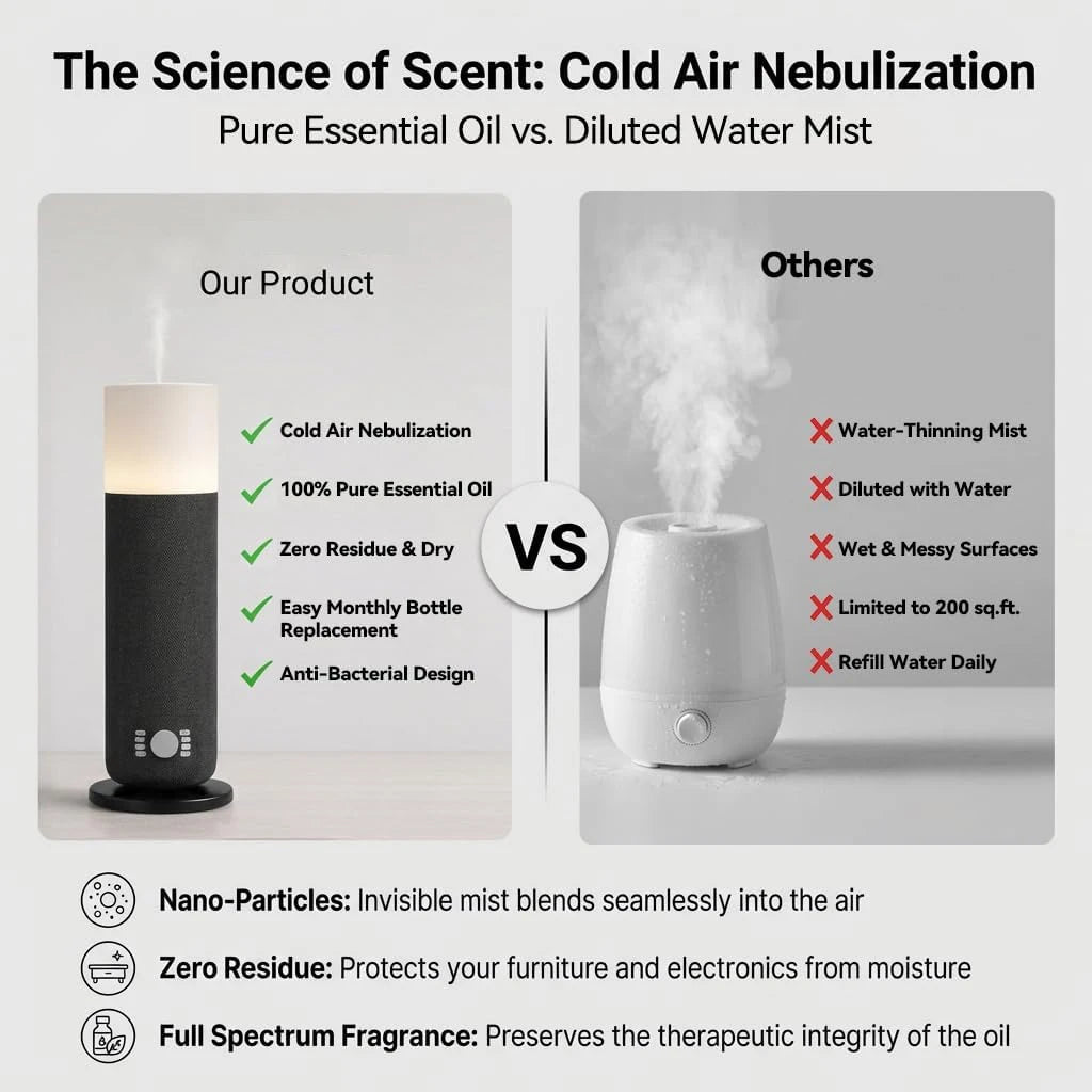 Smart Electric Aroma Diffuser Air Humidifier for Home Scent Diffuser air Freshener  Bluetooth Waterless Essential Oil Diffuser