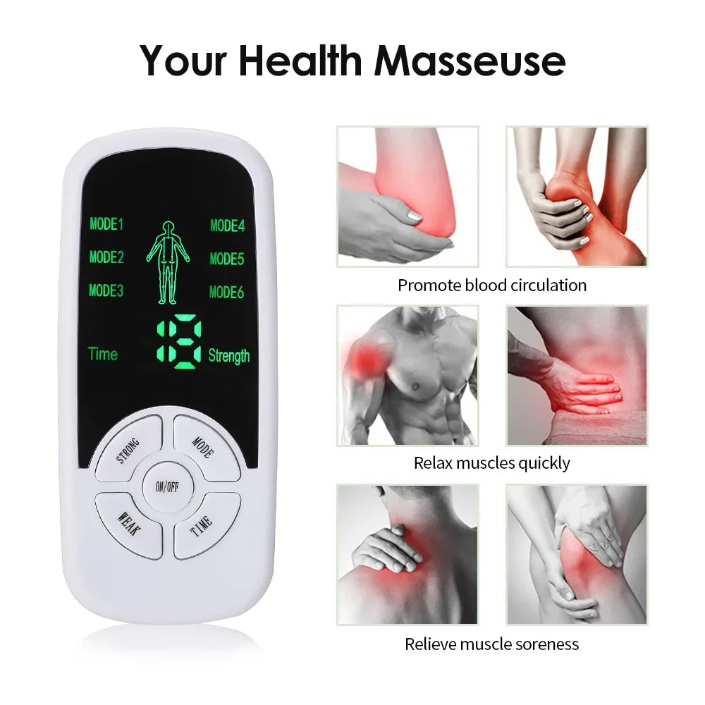 Back Massage Instrument: 6-Mode TENS Electric Massager & Heat Therapy Back Massage Instrument Tidesmit