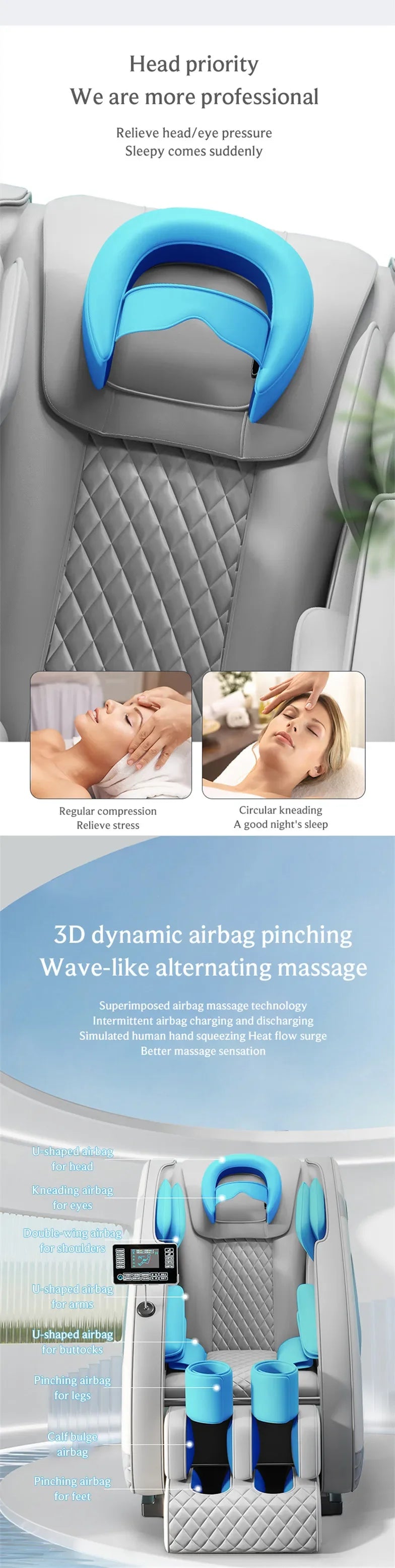 4D Zero Gravity Full Body Shiatsu Massage Chair with Heat Therapy Massage Chairs Tidesmit